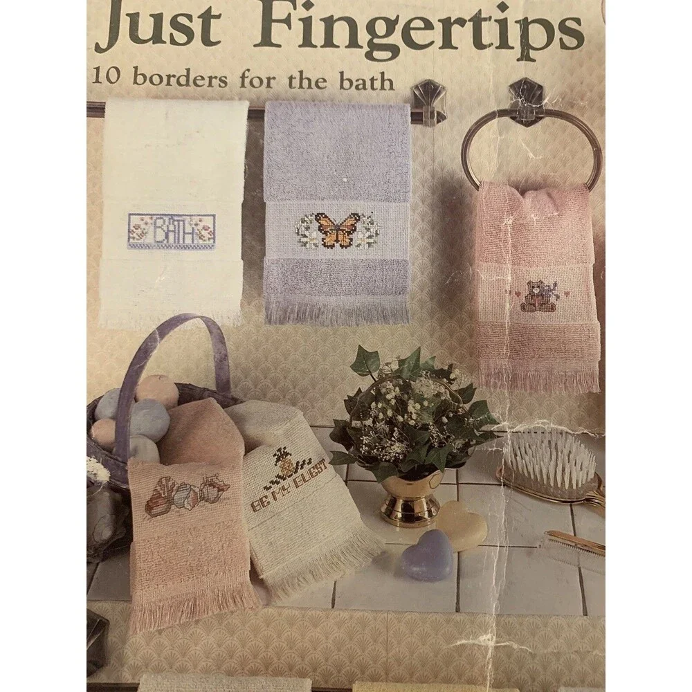 Just Fingertips 10 borders for the bath Counted Cross-Stitch Patterns~ booklet